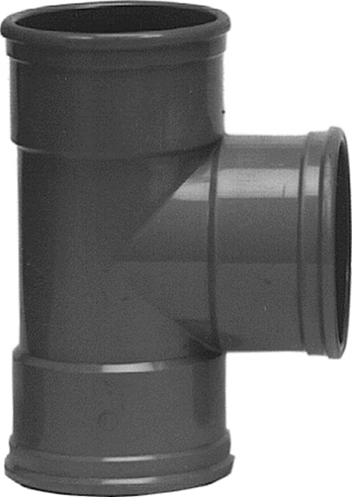 T-stuk 3x manchet 90° PVC grijs keurmerk BRL52100/BRL52200 200 x 125mm