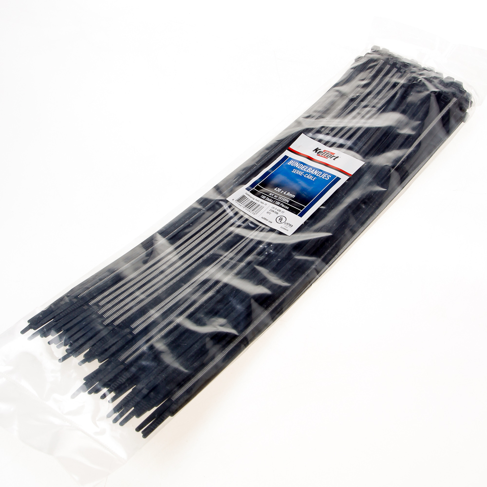 Bundelbandje zwart 430 x 4.8mm