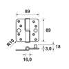 Afbeeldingen van Axa Veiligheidskogelstiftpaumelle RVS ronde hoeken rechts 89 x 89 x 3mm SKG*** 1203-25-81/V4E