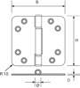 Afbeeldingen van DX glijlagerscharnier rh 89x89 zwart