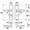 Afbeeldingen van VH-beslag Curve Kr/Kr Blok PC72 Inox 38-54mm