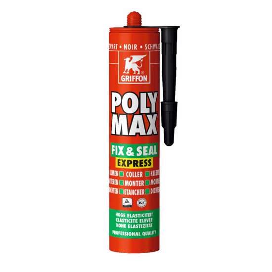 Afbeeldingen van PolyMax lijmkit Fix&Seal Expr. zwart 425gr