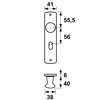 Afbeeldingen van Axa Binnenbeslag kastknop sleutelgatafstand 56mm F1 6350-70-91/56E