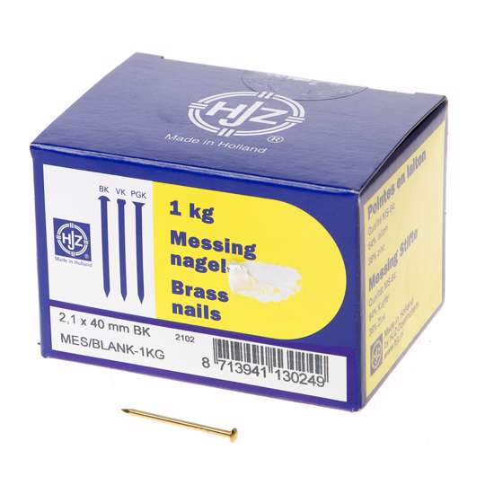 Afbeeldingen van Messing nagels bombe kop 2.1 x 40mm 1kg