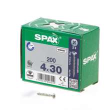 Afbeeldingen van Spax Spaanplaatschroef platverzonken kop verzinkt pozidriv 4.0x30mm (per 200 stuks)