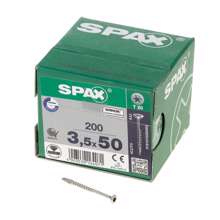 Afbeeldingen van Spax Spaanplaatschroef platverzonken kop verzinkt T-Star T20  deeldraad 3.5x50mm (per 200 stuks)