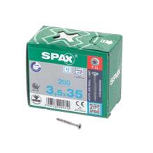 Afbeeldingen van Spax Spaanplaatschroef platverzonken kop RVS T-Star T15 deeldraad 3.5x35mm (per 200 stuks)