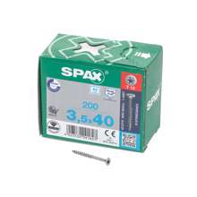 Afbeeldingen van Spax Spaanplaatschroef platverzonken kop RVS T-Star T15 deeldraad 3.5x40mm (per 200 stuks)