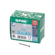 Afbeeldingen van Spax Spaanplaatschroef platverzonken kop RVS T-Star T15 voldraad 3.5x40mm (per 200 stuks)