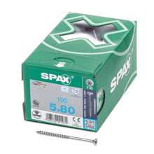 Afbeeldingen van Spax Spaanplaatschroef platverzonken kop RVS T-Star T20 deeldraad 5.0x80mm (per 100 stuks)