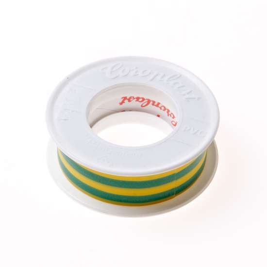 Afbeeldingen van Coroplast 302 tape groen/geel 15mm x 4.5 meter