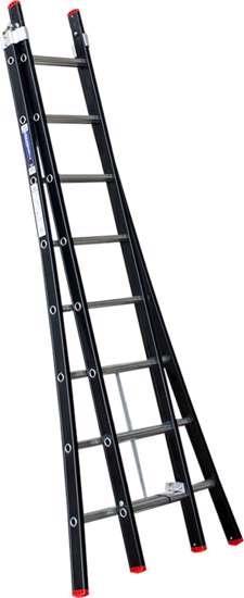 Afbeeldingen van Reformladder Magnus, aluminium, zwart, 2x8 treden