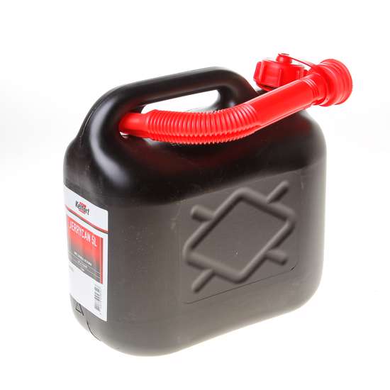 Afbeeldingen van Jerrycan zwart voor benzine/water schenktuit 5 liter