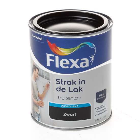 Afbeeldingen van Flexa Hoogglans zwart 750ml