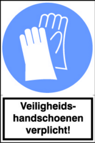 Afbeeldingen van Sticker Veiligheids handschoenen verplicht!