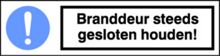 Afbeeldingen van Sticker Branddeur gesloten houden d5005