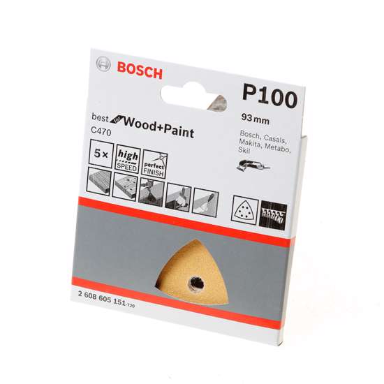 Afbeeldingen van Schuurvel delta wood and paint K100 blister van 5 vellen