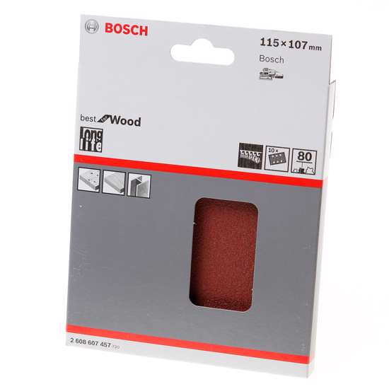 Afbeeldingen van Schuurvel klit wood and paint 115 x 107 K80 blister van 10 vellen