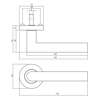 Afbeeldingen van Deurkruk Bastian op ronde rozet 52x10mm met nokken wit