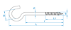 Afbeeldingen van Schroefhaak met kleine haak verzinkt HD 4.4 x 75/100mm