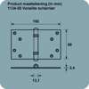 Afbeeldingen van Axa Kantelaafscharnier topcoat gegalvaniseerd 89 x 150 x 2.4mm 1134-55-23/E