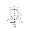 Afbeeldingen van Axa Smartscharnier ronde hoeken los gestort topcoat gegalvaniseerd 89 x 79 x 3mm 1607-08-23/7