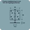 Afbeeldingen van Axa Kogellagerscharnier topcoat gegalvaniseerd 89 x 89mm 1531-25-23/E