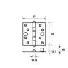 Afbeeldingen van Axa Veiligheidskogellagerscharnier RVS 89 x 89mm SKG*** 1541-25-81/V4E