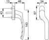 Afbeeldingen van HOPPE Raamkruk met stift, aluminium 0710VK/U76 F1 Links