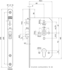 Afbeeldingen van Nemef Cilinder haakschootslot schuifdeurslot PC72mm type 629/77-60 DIN links rechts