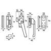 Afbeeldingen van Axa Raamsluiting met nok cilindersluiting rechts opbouw F1 mat 3319-51-11/GE