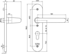 Afbeeldingen van Nemef Deurkrukgarnituur F1 3253 wc 8x72 Din rechts