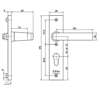 Afbeeldingen van Nemef Deurkrukgarnituur F1 DIN rechts 3251 WC 8 x 72mm