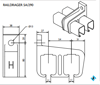 Afbeeldingen van Henderson Raildrager,aluminium voor wandmontage, dubbel open model, 5A/290