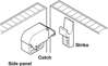 Afbeeldingen van Veersluiting met snapper, Mini-Latch, om te schroeven, snapper sluiting: vernikkeld/wit, tegenstuk: wit