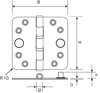 Afbeeldingen van RVS kogelscharnier 89x89x3mm - SKG***®