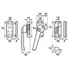 Afbeeldingen van Axa Raamsluiting met nok cilindersluiting links opbouw F1 mat 3319-61-11/GE