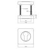 Afbeeldingen van Profielcilinder plaatje vierkant 55x55x10mm met nokken wit