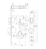 Afbeeldingen van WONINGBOUW CILINDER DAG- EN NACHTSLOT 55MM, VOORPLAAT AFGEROND ZWART GELAKT, 20X175, DOORN 50MM INCL. SLUITPLAAT