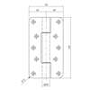 Afbeeldingen van P+E Projectscharnier CE hout/hout 160mm rvs geborsteld