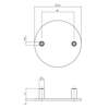 Afbeeldingen van P+E Rozet blind rond ø55x2mm met M4 draadbussen rvs geborsteld