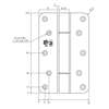 Afbeeldingen van P+E Projectscharnier SKG3 hout/hout 160mm rvs geborsteld