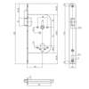 Afbeeldingen van P+E Loopslot DIN rechts/links met rvs geborstelde voorplaat 235x20mm