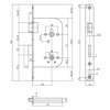 Afbeeldingen van P+E Vrij- en bezetslot WC72mm DIN rechts/links met rvs geborstelde voorplaat 235x20mm