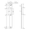 Afbeeldingen van P+E Sluitplaat voor projectsloten met dagschoot DIN rechts 235x25mm rvs geborsteld