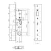 Afbeeldingen van P+E Veiligheidsslot profielcilindergat 92mm doornmaat 30mm DIN rechts/links met rvs geborstelde voorplaat 270x24mm 