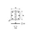 Afbeeldingen van Axa Scharnier ronde hoeken topcoat gegalvaniseerd 75 x 75mm 1105-24-23/E