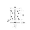 Afbeeldingen van Axa Scharnier ronde hoeken los gestort topcoat gegalvaniseerd 89 x 89 x 2.4mm 1105-25-23/7K