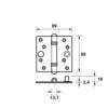 Afbeeldingen van Axa Veiligheidsscharnier venelite topcoat gegalvaniseerd 89 x 89 x 2.4mm SKG*** 1139-25-23/V4E