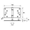 Afbeeldingen van Axa Veiligheidskantelscharnier ongelagerd topcoat gegalvaniseerd 89 x 150 x 2.4mm SKG*** 1135-56-23/7V